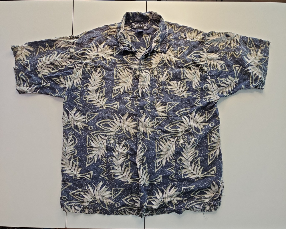 Vintage Pacific Crest Rayon Hawaiian Shirt XXL Tropical Floral Aloha 90s